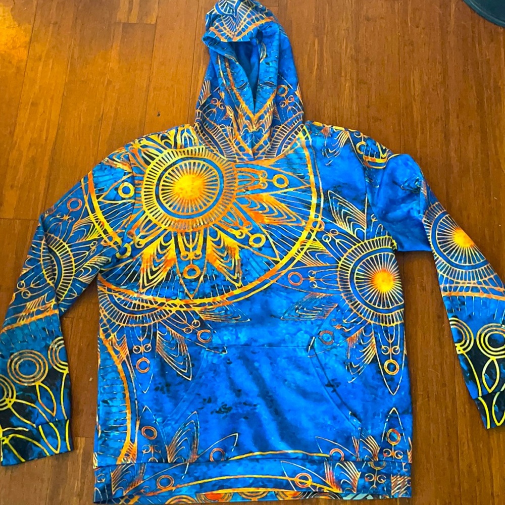 Hooded sweatshirt, worn but still good condition